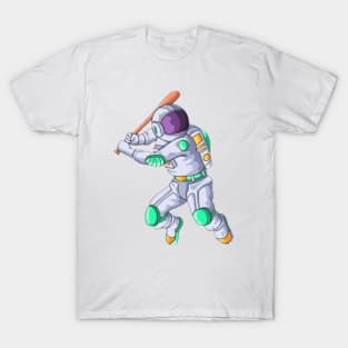 Astronaut play Cricket T-Shirt